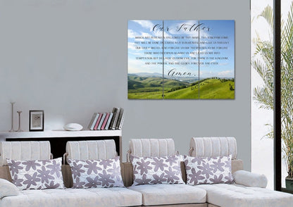 Calm Plains & The Lords Prayer Wall Art - Christian Canvas Wall Art