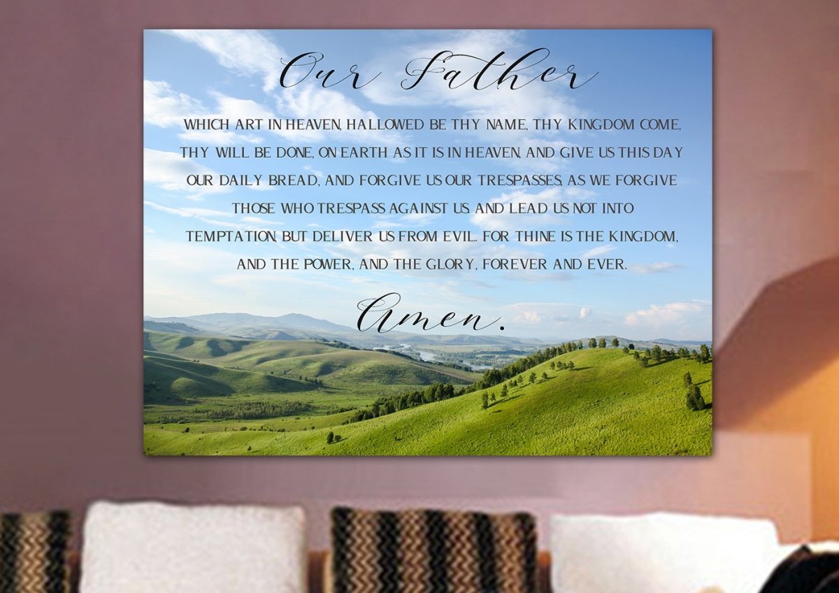 Calm Plains & The Lords Prayer Wall Art - Christian Canvas Wall Art