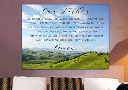 Calm Plains & The Lords Prayer Wall Art - Christian Canvas Wall Art