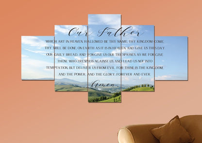 Calm Plains & The Lords Prayer Wall Art - Christian Canvas Wall Art