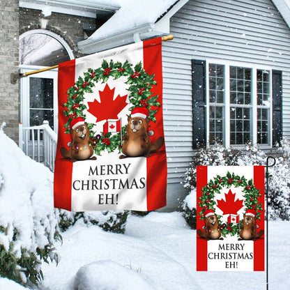 Canada Merry Christmas Eh Flag - Christmas Garden Flag - Christmas House Flag - Christmas Outdoor Decoration