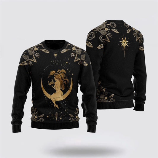 Cancer Golden Zodiac Ugly Christmas Sweater For Men And Women, Gift For Christmas, Best Winter Christmas Outfit