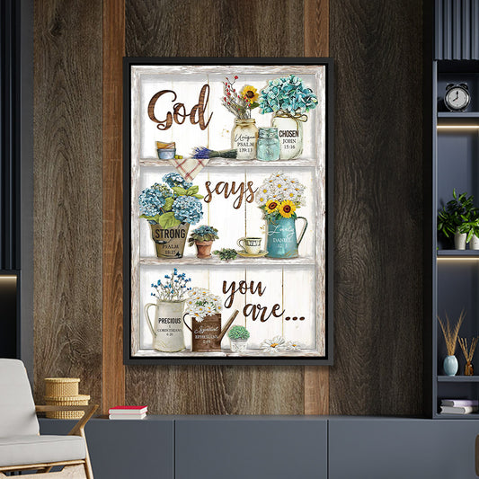 God Says You Are Framed Canvas - Jesus Canvas Art - Jesus Poster - Jesus Canvas - Christian Gift - Ciaocustom