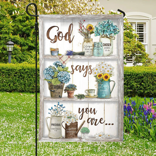 God Says You Are Flag - Christian's Flag - Garden Decor - Christian Gift - Ciaocustom
