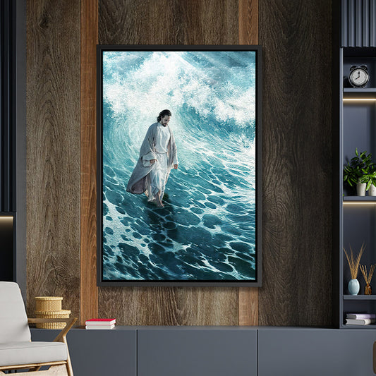 Jesus Walks On Water- Jesus Canvas Art - Jesus Poster - Jesus Canvas - Christian Gift - Ciaocustom