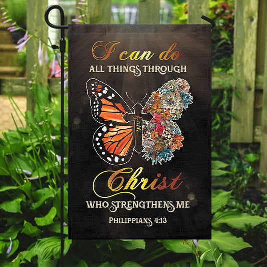 I Can Do All Things Through Christ Flag - Christian's Flag - Garden Decor - Christian Gift - Ciaocustom