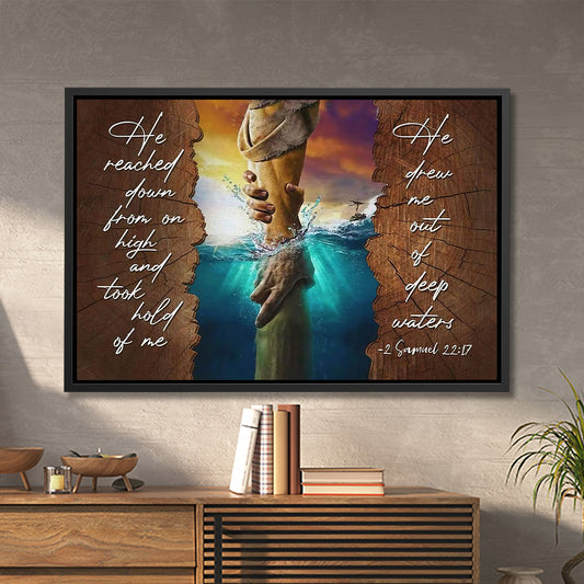 He Reachrd Down From On High - Jesus Canvas Art - Jesus Poster - Jesus Canvas - Christian Gift - Ciaocustom