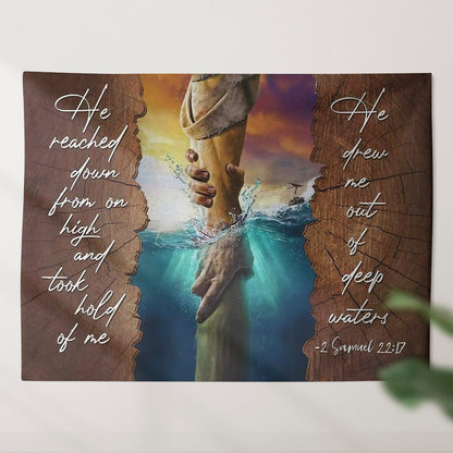 Holding My Hand Jesus Tapestry - God Tapestry - Christian Tapestry - Religious Tapestry Wall Hangings - Christian Wall Tapestry - Ciaocustom