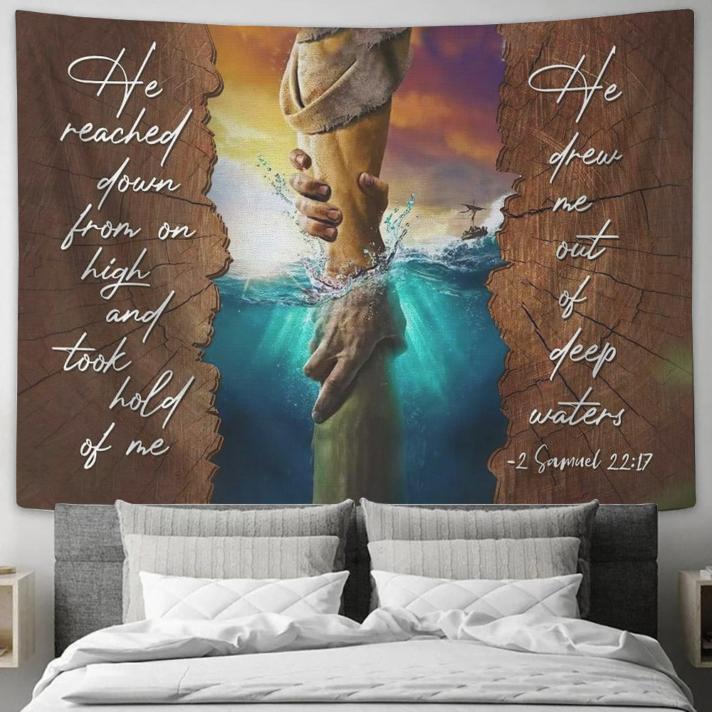 Holding My Hand Jesus Tapestry - God Tapestry - Christian Tapestry - Religious Tapestry Wall Hangings - Christian Wall Tapestry - Ciaocustom