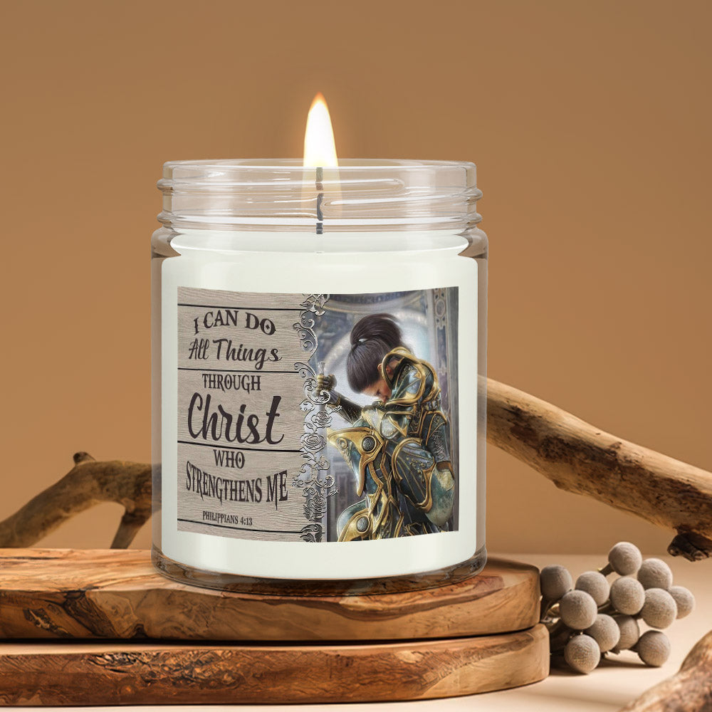 I Can Do All Things Through Christ - Christian Candles - Bible Verse Candles - Natural Candle - Soy Wax Candle 9oz - Ciaocustom