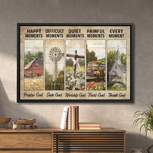 Happy Moments Pralse God - Jesus Canvas Art - Jesus Poster - Jesus Canvas - Christian Gift - Ciaocustom
