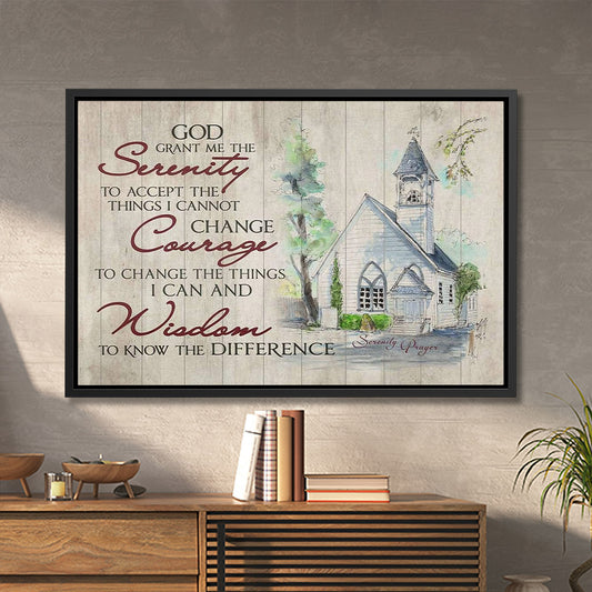 God Grant Me The Serenity Framed Canvas - Church - Serenity Prayer Canvas - Jesus Canvas Art - God Art Print - Christian Gifts - Ciaocustom