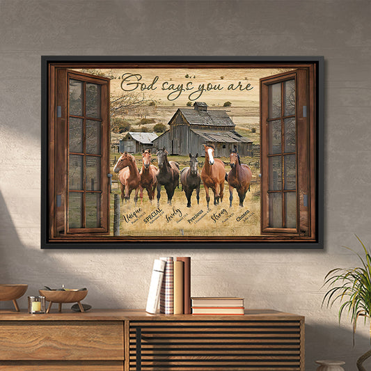 God Says You Are - Horse Framed Canvas - Jesus Canvas Art - Jesus Poster - Jesus Canvas - Christian Gift - Ciaocustom