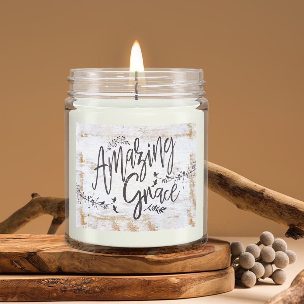 Amazing Grace - Christian Candles - Bible Verse Candles - Natural Candle - Soy Wax Candle 9oz - Ciaocustom