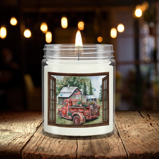 Car And Flag - Scented Candles - Scented Soy Candle - Natural Candle - Soy Wax Candle 9oz - Ciaocustom
