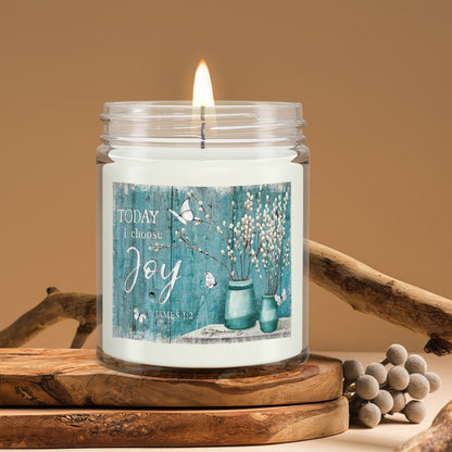 Today I Choose Joy - Christian Candles - Bible Verse Candles - Natural Candle - Soy Wax Candle 9oz - Ciaocustom