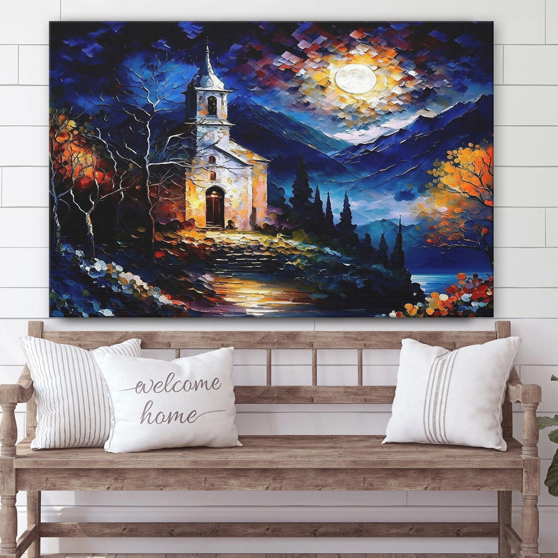 Canvas Wall Art Mountain Artwork Relaxing Wall Art - Canvas Picture - Jesus Canvas Pictures - Christian Wall Art