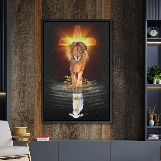 Lion And Lamb - Jesus Canvas Art - Jesus Poster - Jesus Canvas - Christian Gift - Ciaocustom