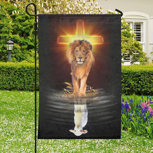 Jesus And Lamb Flag - Cross - Christian's Flag - Garden Decor - Christian Gift - Ciaocustom