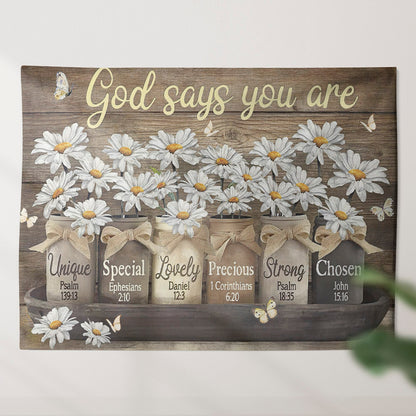 God Says You Are - Butterfly And Chrysanthemum - Tapestry Wall Hanging - Christian Wall Art - Tapestries - Ciaocustom