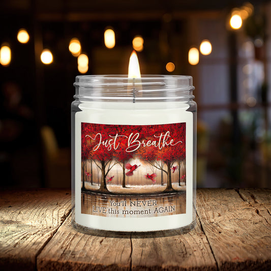 Just Breathe - Cardinal - Scented Candles - Scented Soy Candle - Natural Candle - Soy Wax Candle 9oz - Ciaocustom