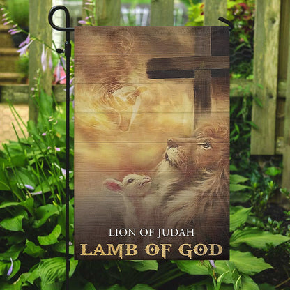 Lion Of Judah Flag - Cross - Christian's Flag - Garden Decor - Christian Gift - Ciaocustom