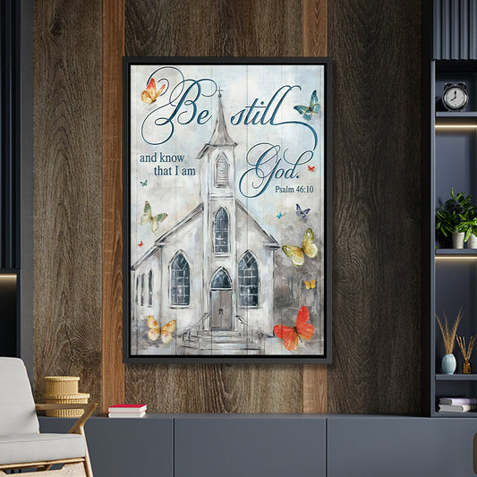 Church - Be still And Know That I Am God Framed Canvas - Jesus Art Print - Jesus Canvas - Christian Gift - Ciaocustom
