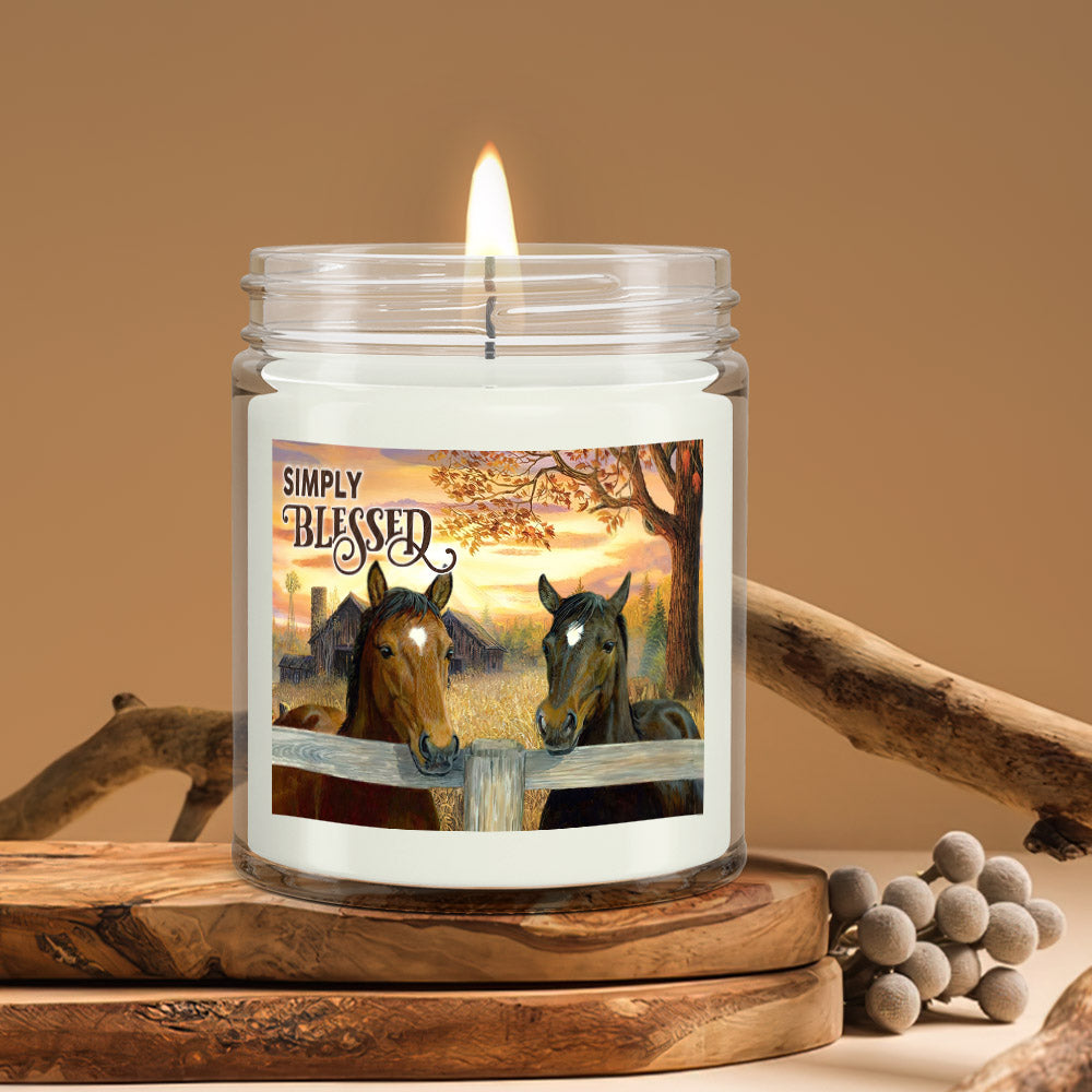 Simply Blessed - Horse - Christian Candles - Bible Verse Candles - Natural Candle - Soy Wax Candle 9oz - Ciaocustom