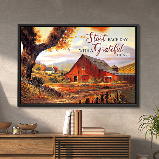 Start Each Day With A Grateful Heart - Jesus Canvas Art - Jesus Poster - Jesus Canvas - Christian Gift - Ciaocustom