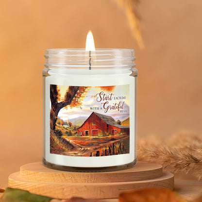 Start Each Day With A Grateful Heart - Scented Candles - Scented Soy Candle - Natural Candle - Soy Wax Candle 9oz - Ciaocustom