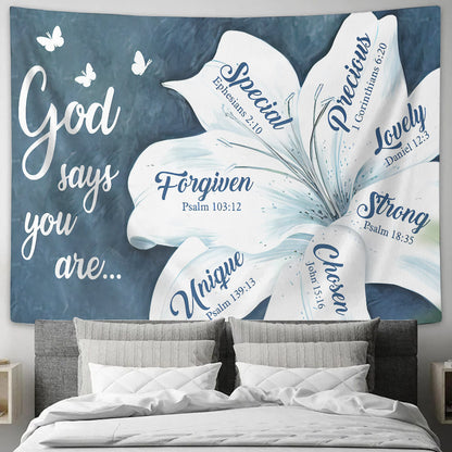 God Says You Are - Tapestry Wall Hanging - Christian Wall Art - Tapestries - Ciaocustom