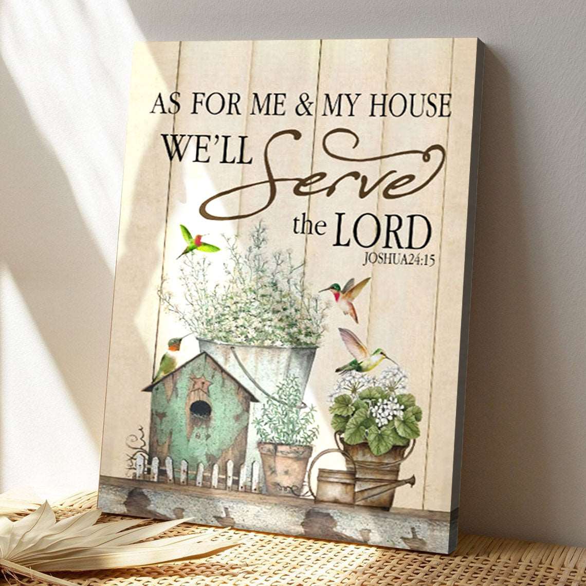 As For Me & My House - We'll Serve The Lord - Bible Verse Canvas - God Canvas - Scripture Canvas Wall Art - Ciaocustom