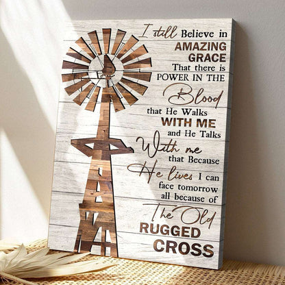 Awesome Windmill - Because Of The Old Rugged Cross - Bible Verse Canvas - God Canvas - Scripture Canvas Wall Art - Ciaocustom