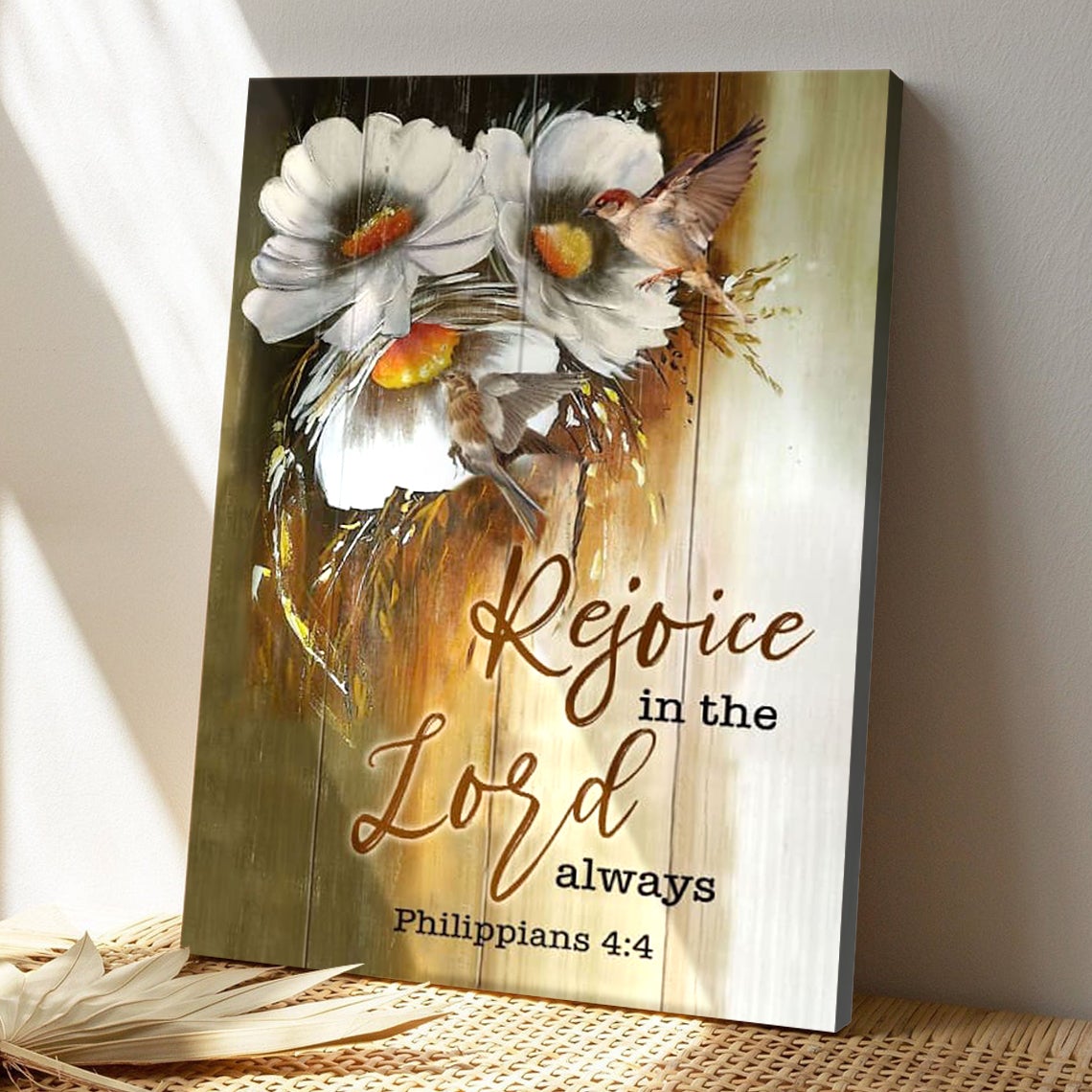 Bible Verse Canvas - Rejoice In The Lord Always Philippians 44 Canvas ...