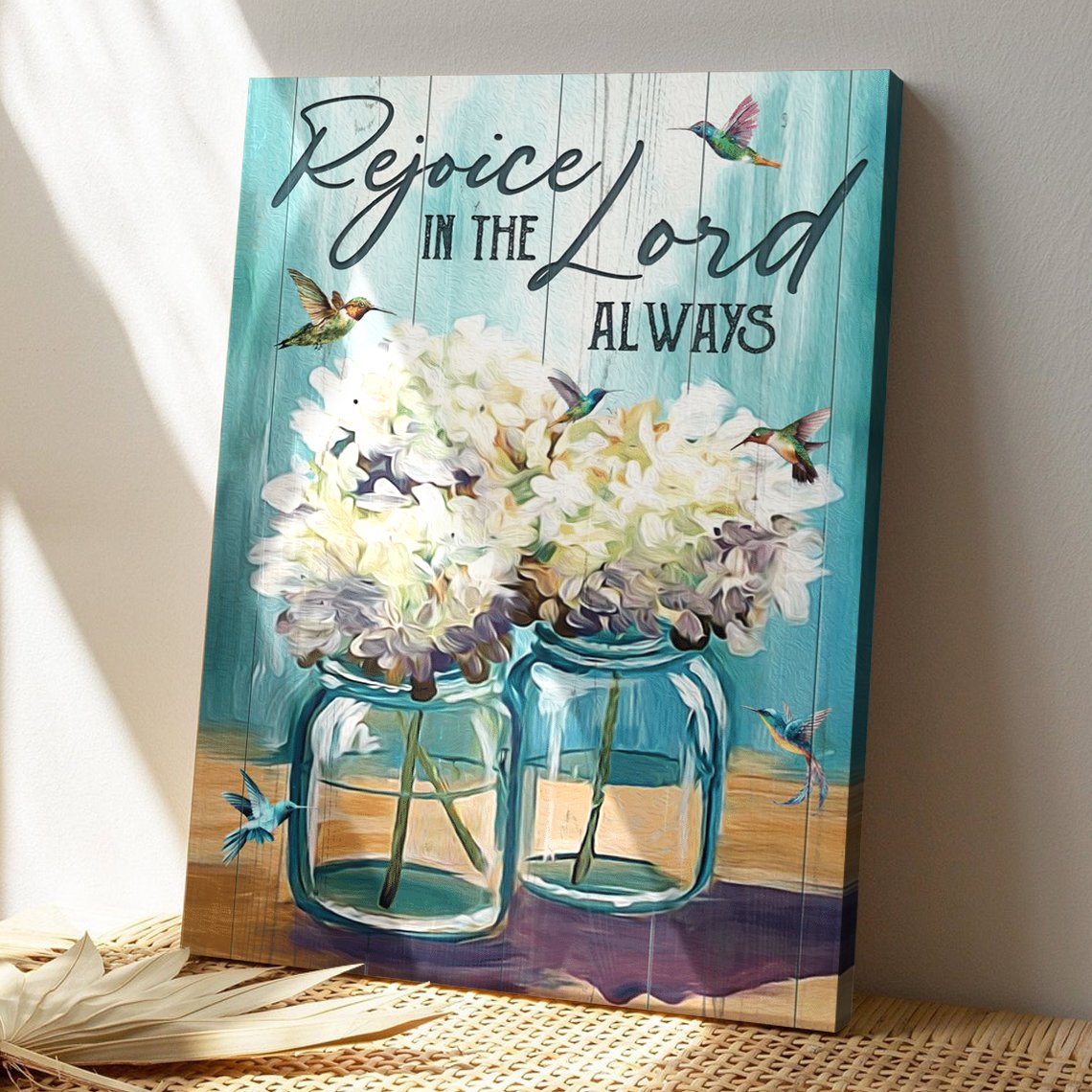 Christian Canvas Wall Art - God Canvas - Jesus - Rejoice In The Lord Always Canvas - Bible Verse Canvas - Ciaocustom