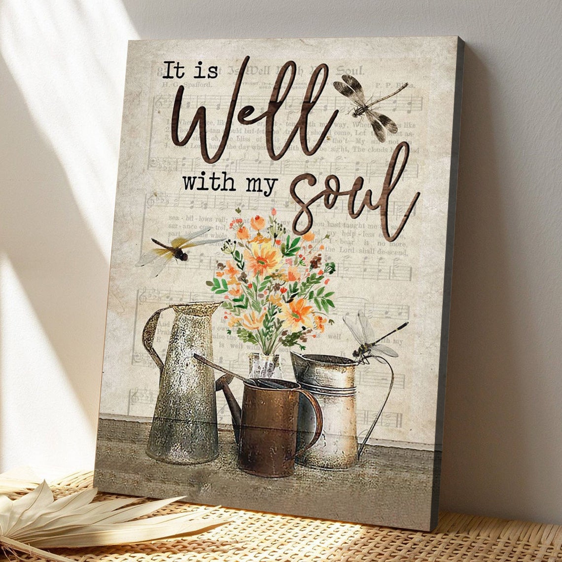 Bible Verse Canvas - God Canvas - It Well With My Soul Canvas Wall Art - Scripture Canvas Wall Art - Ciaocustom