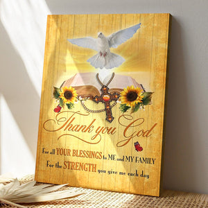 Bible Verse Canvas - God Canvas - Thank You God For All Your Blessings Canvas Wall Art - Scripture Canvas Wall Art - Ciaocustom