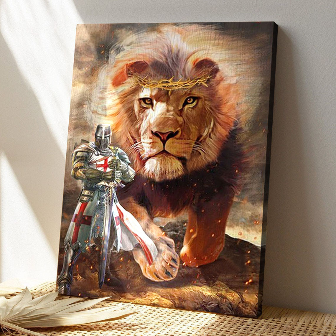 Lion Of Judah - Knight Of God Canvas - Bible Verse Canvas Wall Art - God Canvas - Scripture Canvas - Ciaocustom