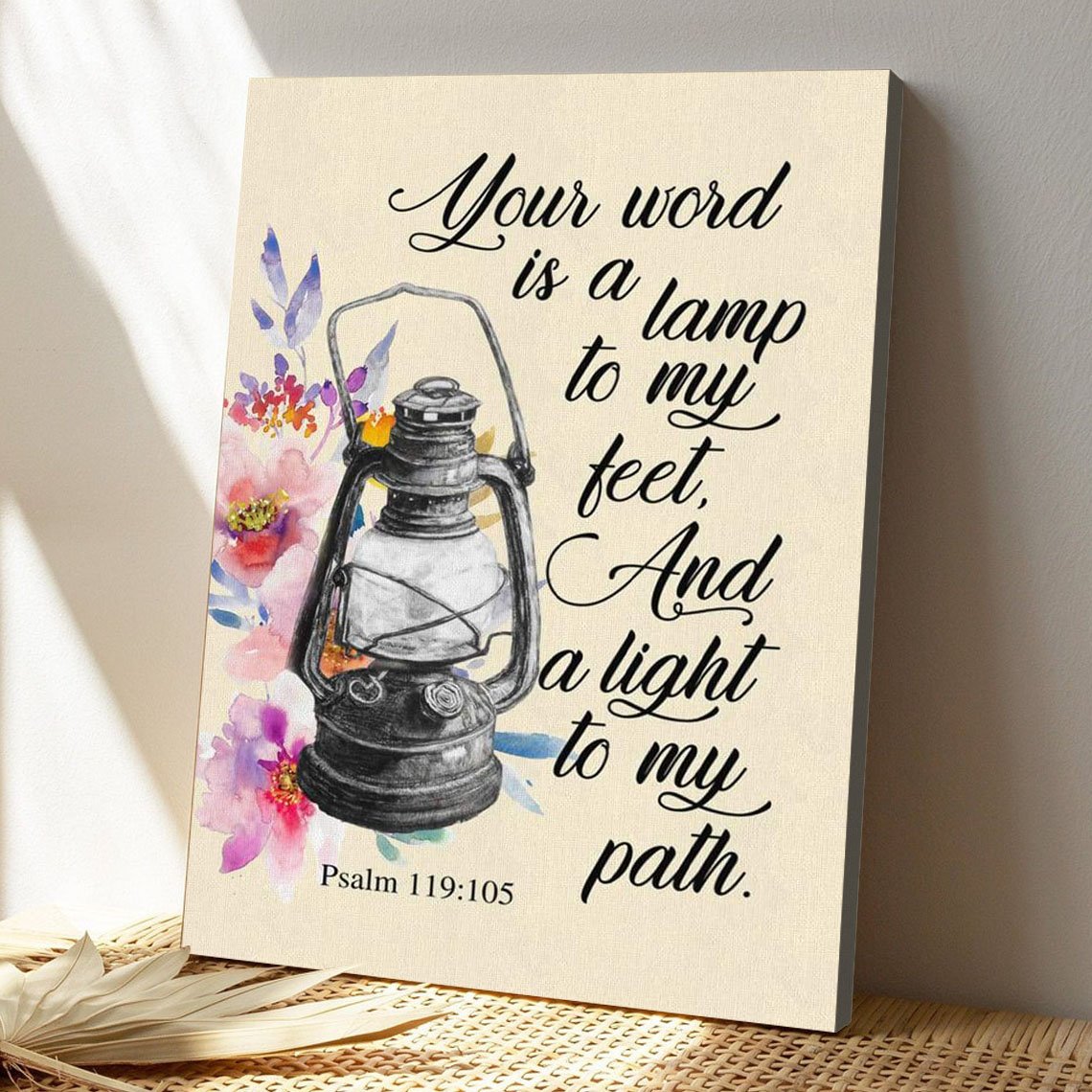 Bible Verse Canvas - God Canvas - Your Word Is A Lamp To My Feet Psalm 119105 Bible Verse Wall Art Canvas - Jesus Christ Poster - Ciaocustom