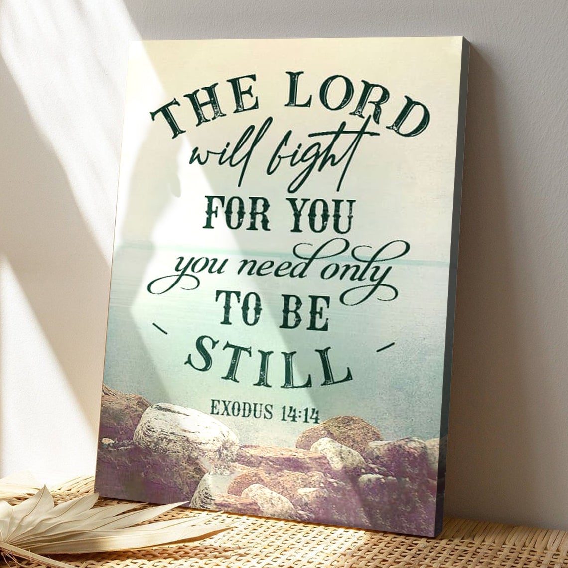 Bible Verse Canvas - God Canvas - The Lord Will Fight For You Exodus 1414  Wall Art - Scripture Canvas Wall Art - Ciaocustom