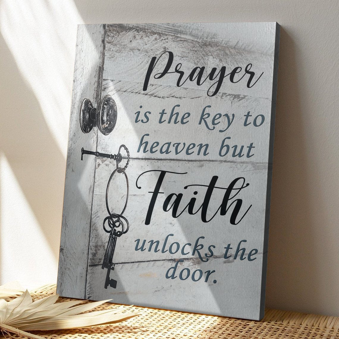 Christian Canvas Wall Art - God Canvas - Jesus - Pray Is The Key To Heaven Canvas - Bible Verse Canvas - Ciaocustom