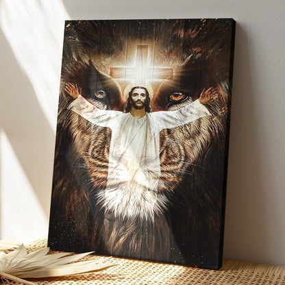 Jesus And The Lion Of Judah - Bible Verse Canvas Wall Art - God Canvas - Scripture Canvas - Ciaocustom