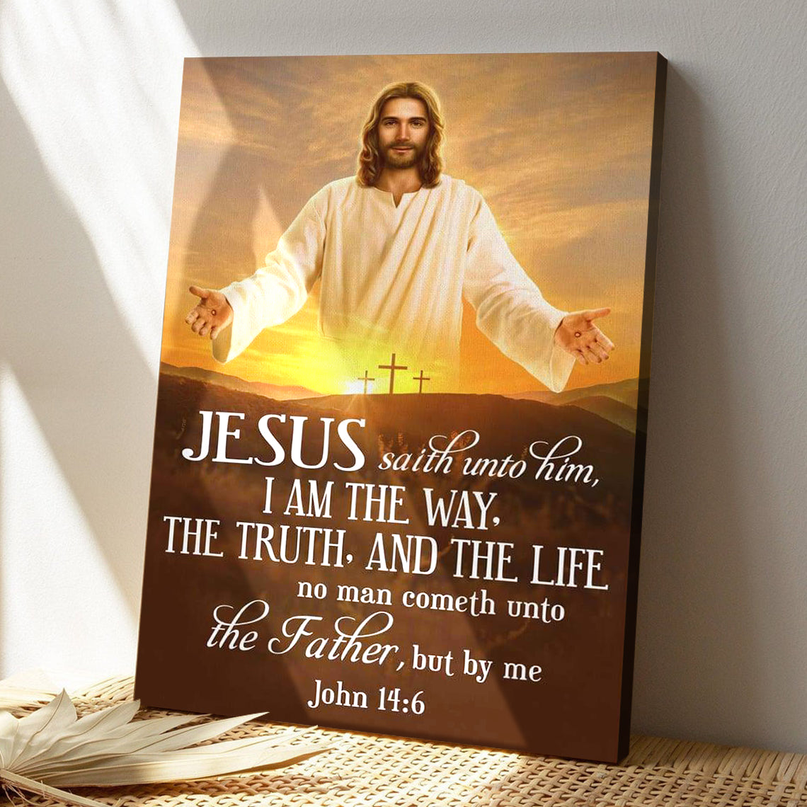 Bible Verse Canvas - God Canvas - I Am The Way The Truth And The Life John 14:6 Canvas - Scripture Canvas Wall Art - Ciaocustom