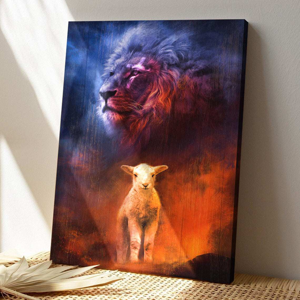 Lion And Lamb Canvas Wall Art - Bible Verse Canvas - God Canvas - Scripture Canvas Wall Art - Ciaocustom