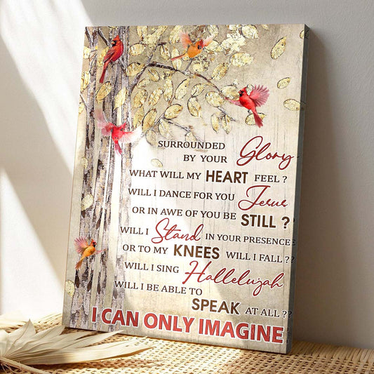 Cardinal And Golden Tree - I Can Only Imagine Canvas Wall Art - Bible Verse Canvas - God Canvas - Scripture Canvas Wall Art - Ciaocustom