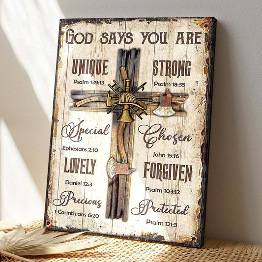 Great Cross - God Says You Are Canvas Wall Art - Bible Verse Canvas - God Canvas - Scripture Canvas Wall Art - Ciaocustom