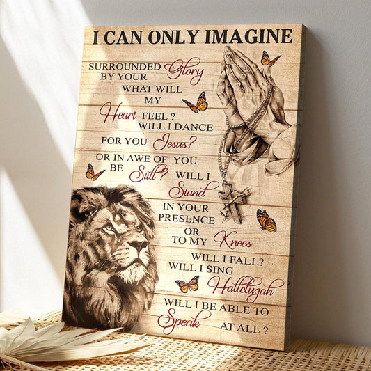 Lion And Jesus - I Can Only Imagine Canvas Wall Art - Bible Verse Canvas - God Canvas - Scripture Canvas Wall Art - Ciaocustom