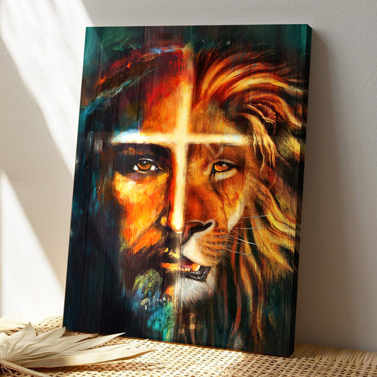 Jesus And The Amazing Lion Canvas Wall Art - Bible Verse Canvas - God Canvas - Ciaocustom