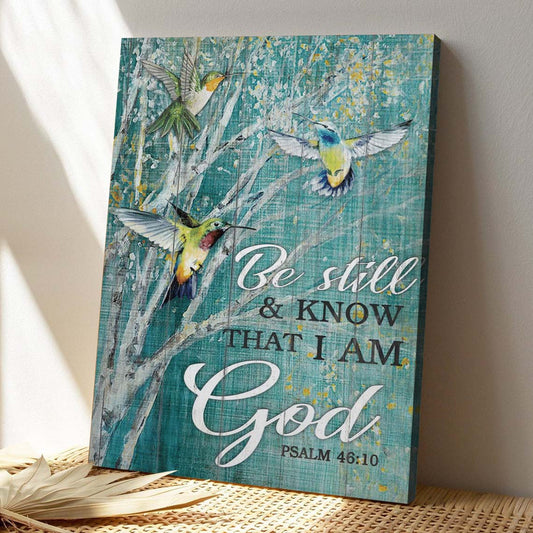 Christian Canvas Wall Art - God Canvas - Jesus And Hummingbird - Be Still And Know That I Am God 3 Canvas - Bible Verse Canvas - Ciaocustom
