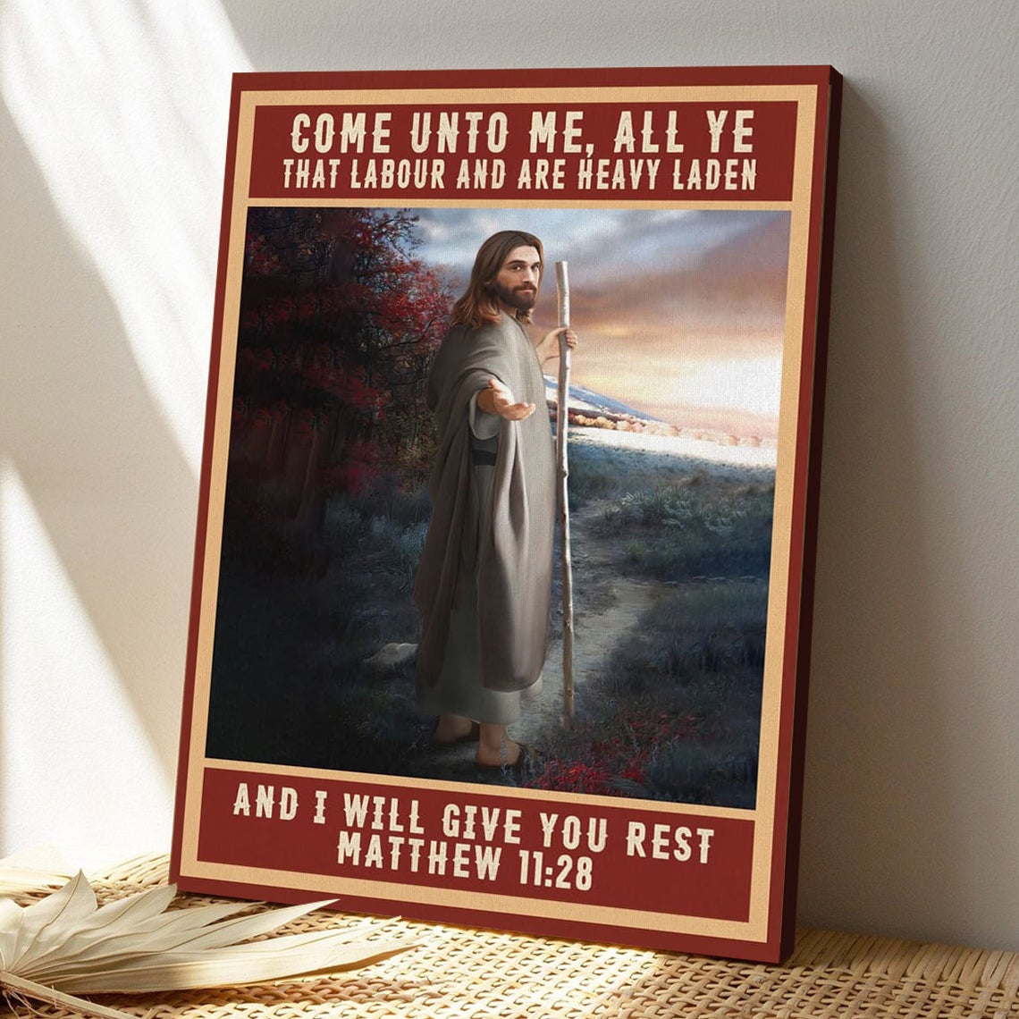 Bible Verse Canvas - God Canvas - Come Unto Me All Ye That Labor Matthew 1128 Kjv Canvas Print - Scripture Canvas Wall Art - Ciaocustom